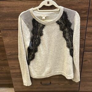 J crew will sweater with lace detail